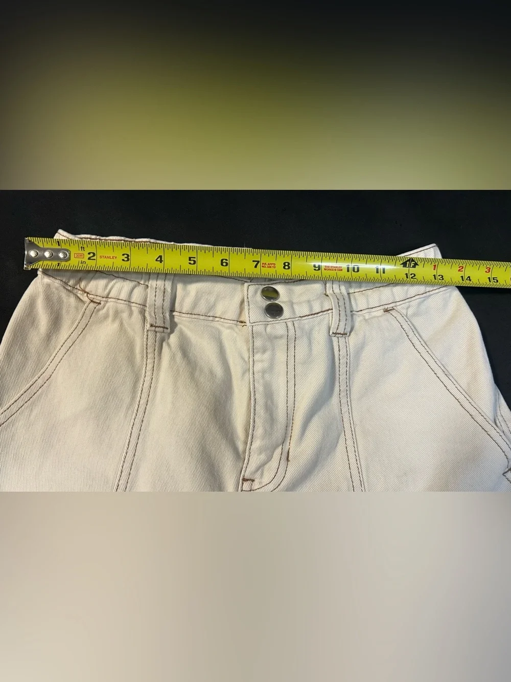 PACSUN Cream Cargo Pants with Utility Pockets Elastic Waist Cargo